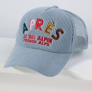 🪷NWT Anthropologie x Worn/West Après Ski Trucker Hat In Sky Blue 🌙